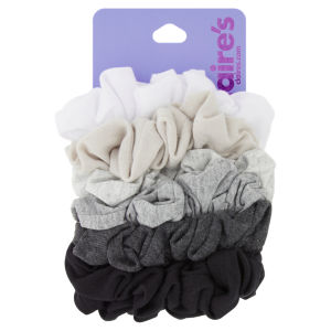 7 Scrunchies In Pink, White, Black & Grey