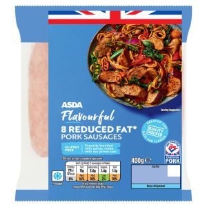 8 Flavourful Reduced Fat Pork Sausages 400g