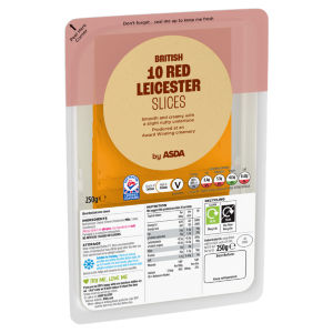 10 Sliced Red Leicester British Cheese 250g