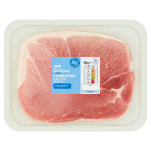 Delicious 2 Unsmoked Gammon Steaks 300g