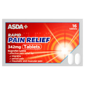 Rapid Pain Relief 342mg Ibuprofen Lysine 16 Tablets