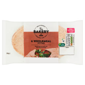 The Bakery 6 Wholemeal Pittas 360g