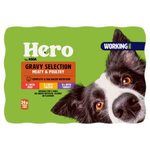 Hero Working Dog Meat & Poultry Gravy Selection 24 x 400g (9.6kg)