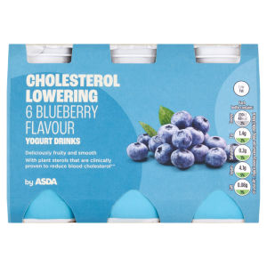 Cholesterol Lowering Blueberry Flavour Yoghurt Drinks 6 x 100g (600g)
