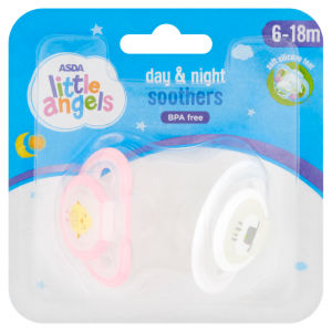 Day and Night Soothers 6 to 18m (Colour may vary)