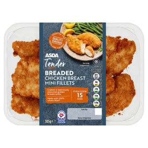 ASDA Tender Breaded Chicken Breast Mini Fillets 305g