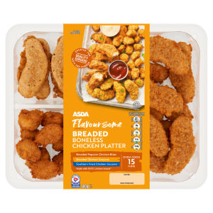 ASDA Flavoursome Breaded Boneless Chicken Platter 600g