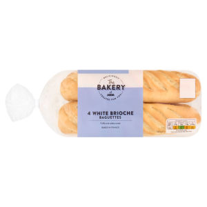 The Bakery 4 White Soft Sliced Baguettes 340g