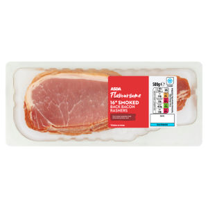 Flavoursome 16 Smoked Back Bacon Rashers 500g