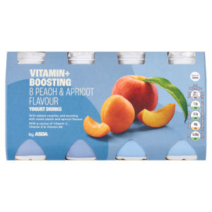 Vitamin+ Boosting 8 Peach & Apricot Flavour Yogurt Drinks 8 x 100g (800g)