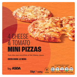4 Mini Pizzas Cheese & Tomato 4 x 89g (356g)