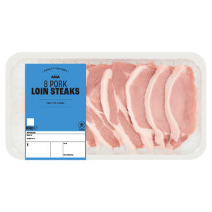 8 Tender Pork Loin Steaks 800g