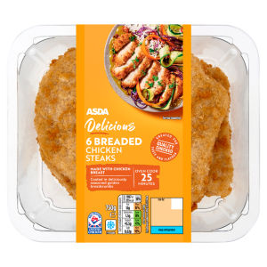 Delicious 6 Breaded Chicken Steaks 750g