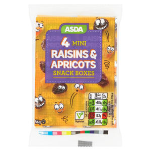 4 Mini Raisins & Apricots Snack Boxes