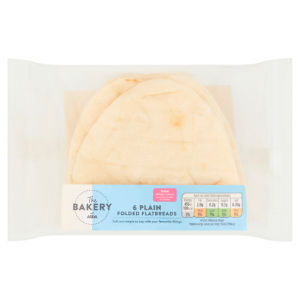 The Bakery 6 Plain Folded Flatbreads 210g