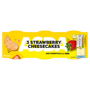 Just Essentials 3 Strawberry Cheesecakes 3 x 90g (270g)