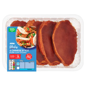 4 Sticky Chinese Style Pork Loin Steaks 440g