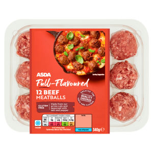 Full-Flavoured 12 Reduced Fat Beef Meatballs 340g