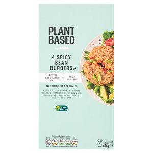 Plant Based 4 Spicy Bean Burgers 454g