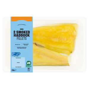 2 Delicate Smoked Haddock Fillets 220g