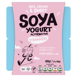 Plant Based Alternative Strawberry Soya Yogurt 4 x 100g (400g)