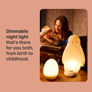 2-in-1 Portable Penguin Nursery Night Light, USB-Powered