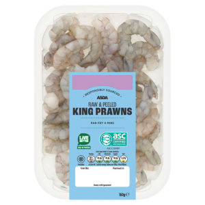 Succulent Raw & Peeled King Prawns 160g