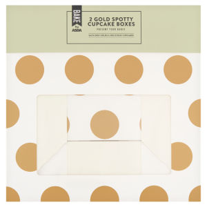 BAKE by  2 Gold Spotty Cupcake Boxes