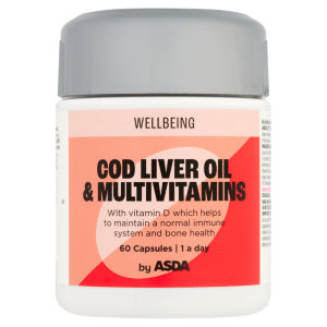 Wellbeing by ASDA Cod Liver Oil & Multivitamins 1 a Day 60 Capsules