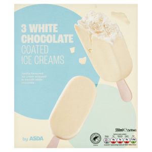3 White Chocolate Coated Ice Creams 3 x 110ml (330ml)