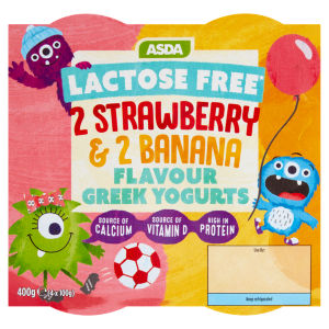 Strawberry and Banana Flavour Greek Yogurts 4 x 100g (400g)