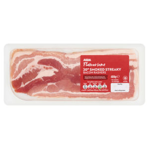 20 Flavoursome Smoked Streaky Bacon Rashers 400g