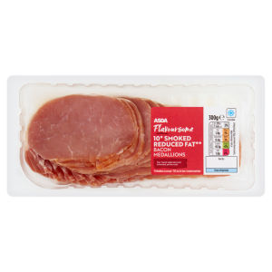 Flavoursome 10 Smoked Reduced Fat Bacon Medallions 300g