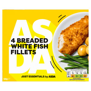 Just Essentials 4 Breaded White Fish Fillets 500g