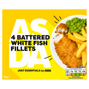 Just Essentials by  4 Battered White Fish Fillets 500g