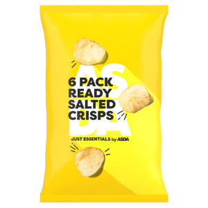 Just Essentials Pack Ready Salted Crisps 6 x 25g (150g)