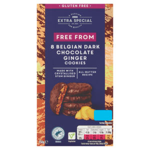 Free From 8 Belgian Dark Chocolate Ginger Cookies 150g