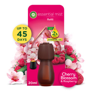Cherry Blossom & Raspberry Mist Single Refill 20ml. Lasts up to 45 days. Air Freshener