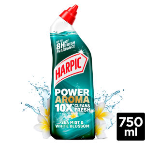 Harpic Power Aroma Sea Mist & White Blossom Toilet Cleaning Gel 750ml