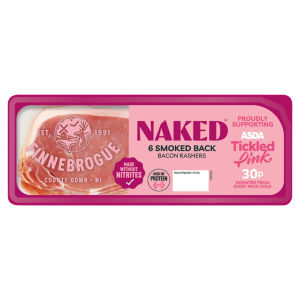 Finnebrogue Naked 6 Smoked Back Bacon Rashers 200g