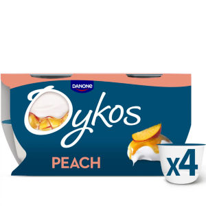 Oykos Peach Luxury Greek Style Yoghurt Dessert 4x110g