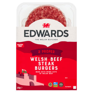 Edwards 2 Proper Welsh Beef Steak Burgers   320g