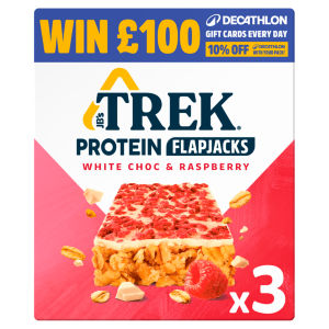 TREK White Choc & Raspberry Protein Flapjacks 3x50g