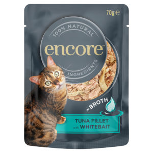 Encore Cat Pouch, Tuna Fillet with Prawn in Broth