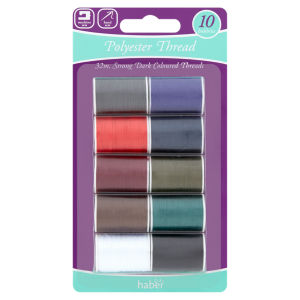 Dark Polyester Thread 10 Bobbins