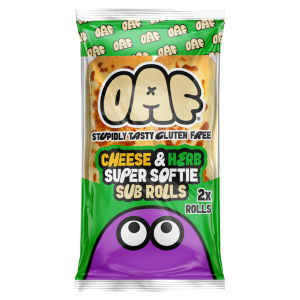 Juvela OAF Gluten Free Cheese and Herb Super Softie 2 Sub Rolls