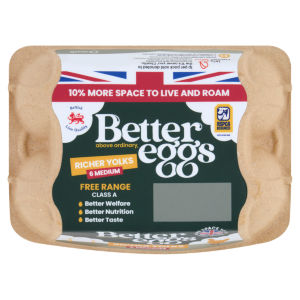 6 Medium Rich Yolk Free Range Eggs