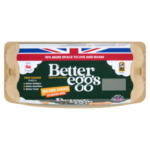 10 Mixed Size Rich Yolk Free Range Eggs