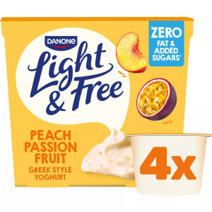 Light & Free Peach Greek Style Fat Free Yoghurt 4x115g