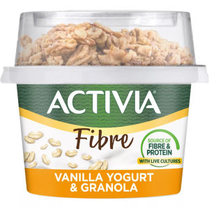 Activia Vanilla Yoghurt & Honey Granola Breakfast Topper with Spoon 165g